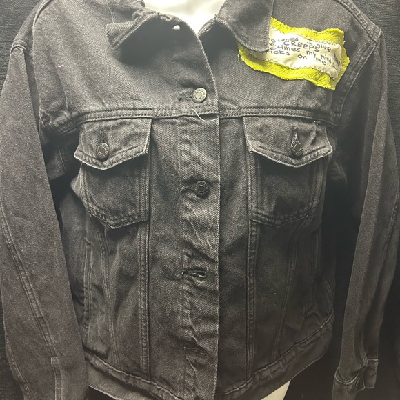 UPCYCLED one of a kind, Green Day Music Denim Jacket - Picture 3 of 4